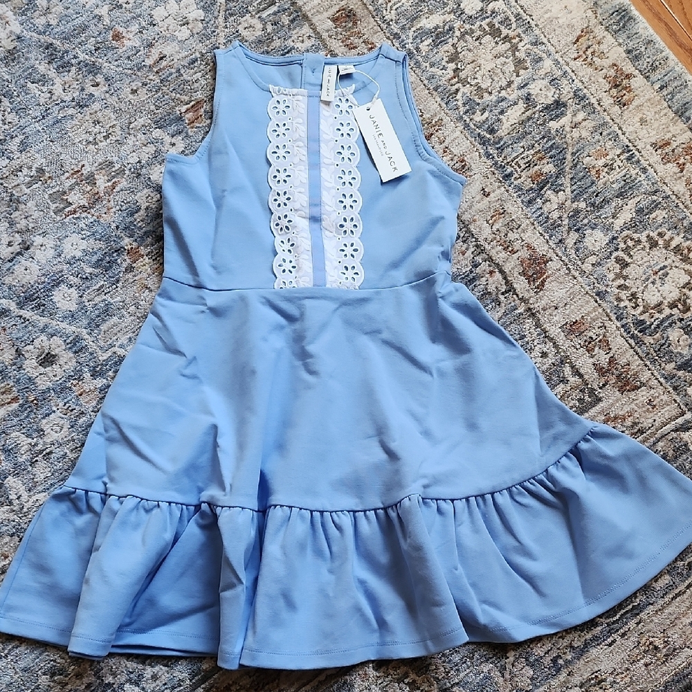 Light Blue Lace-Trim Dress